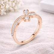 Round Lab Grown Diamond Crossover Ring – 0.35 CT | IGI Certified Liana Jewels