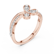 Round Lab Grown Diamond Crossover Ring – 0.35 CT | IGI Certified Liana Jewels