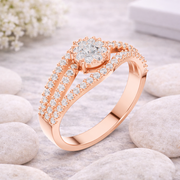 0.77 CT | IGI Certified Round Lab Grown Diamond Engagement Crossover Ring Liana Jewels