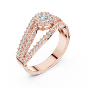 0.77 CT | IGI Certified Round Lab Grown Diamond Engagement Crossover Ring Liana Jewels