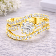 0.77 CT | IGI Certified Round Lab Grown Diamond Engagement Crossover Ring Liana Jewels