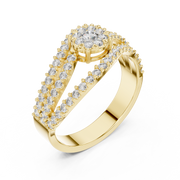 0.77 CT | IGI Certified Round Lab Grown Diamond Engagement Crossover Ring Liana Jewels