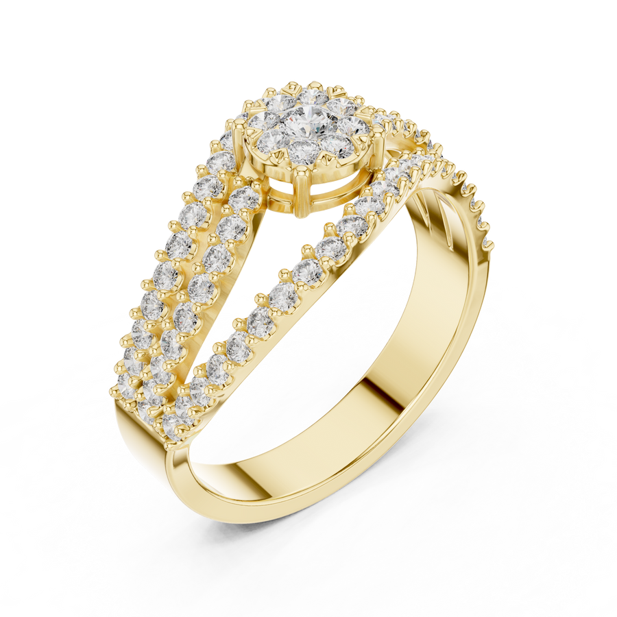 0.77 CT | IGI Certified Round Lab Grown Diamond Engagement Crossover Ring Liana Jewels