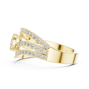 0.77 CT | IGI Certified Round Lab Grown Diamond Engagement Crossover Ring Liana Jewels