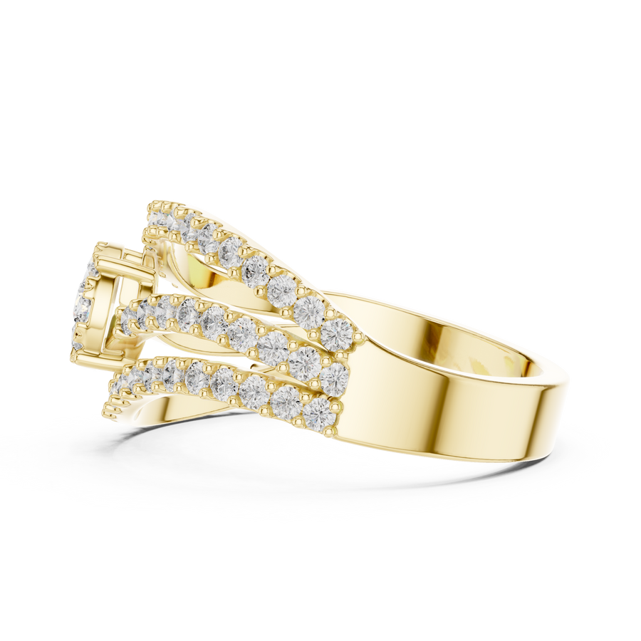 0.77 CT | IGI Certified Round Lab Grown Diamond Engagement Crossover Ring Liana Jewels