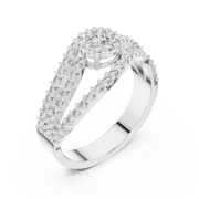 0.77 CT | IGI Certified Round Lab Grown Diamond Engagement Crossover Ring Liana Jewels