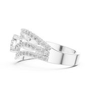 0.77 CT | IGI Certified Round Lab Grown Diamond Engagement Crossover Ring Liana Jewels