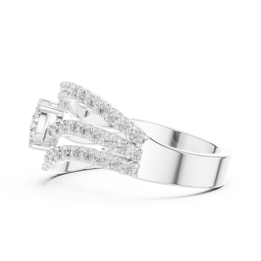 0.77 CT | IGI Certified Round Lab Grown Diamond Engagement Crossover Ring Liana Jewels