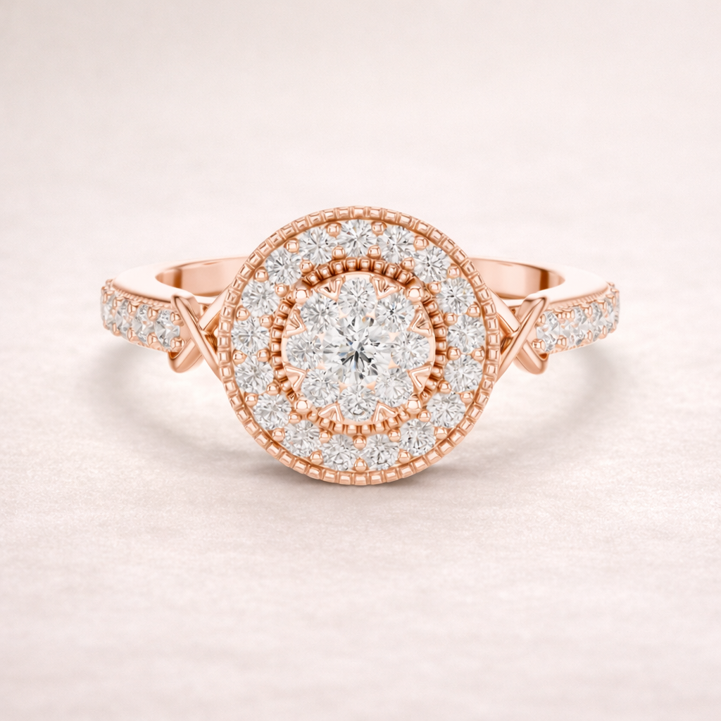 0.52 CT | IGI Certified Round Lab Grown Diamond Halo Engagement Ring Liana Jewels