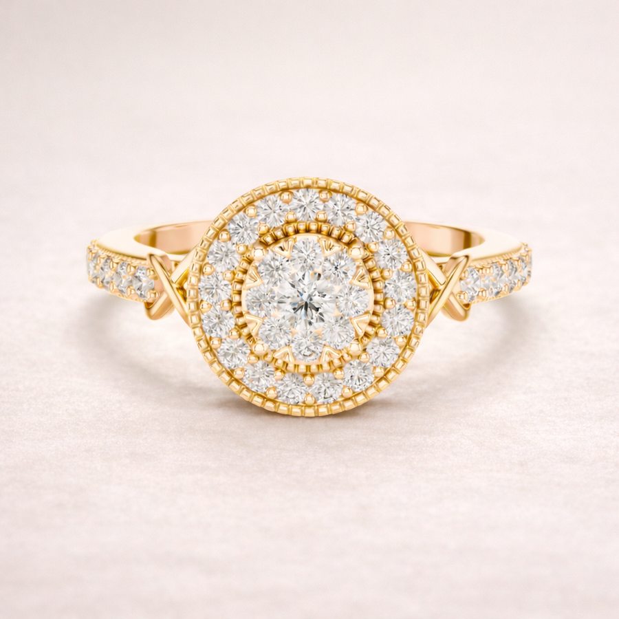 0.52 CT | IGI Certified Round Lab Grown Diamond Halo Engagement Ring Liana Jewels