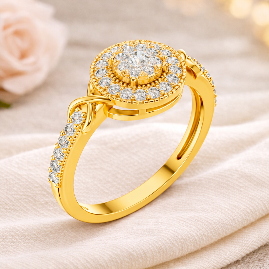 0.52 CT | IGI Certified Round Lab Grown Diamond Halo Engagement Ring Liana Jewels