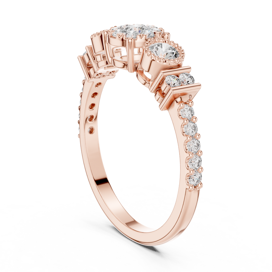 0.58 CT Round Lab Grown Diamond Engagement Ring in 14K/18K Gold – IGI Certified Liana Jewels