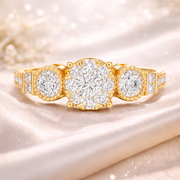 0.58 CT Round Lab Grown Diamond Engagement Ring in 14K/18K Gold – IGI Certified Liana Jewels