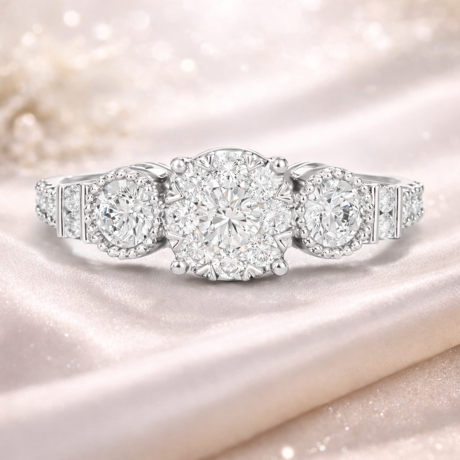 0.58 CT Round Lab Grown Diamond Engagement Ring in 14K/18K Gold – IGI Certified Liana Jewels