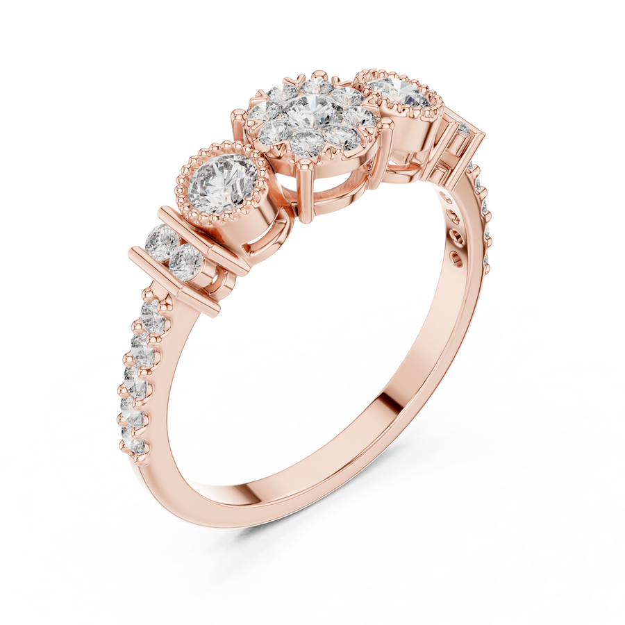 0.58 CT Round Lab Grown Diamond Engagement Ring in 14K/18K Gold – IGI Certified Liana Jewels