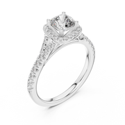 Cushion Cut Lab Grown Diamond Halo Engagement Ring 1.38 CT IGI Certified | 14K / 18K Solid Gold Liana Jewels
