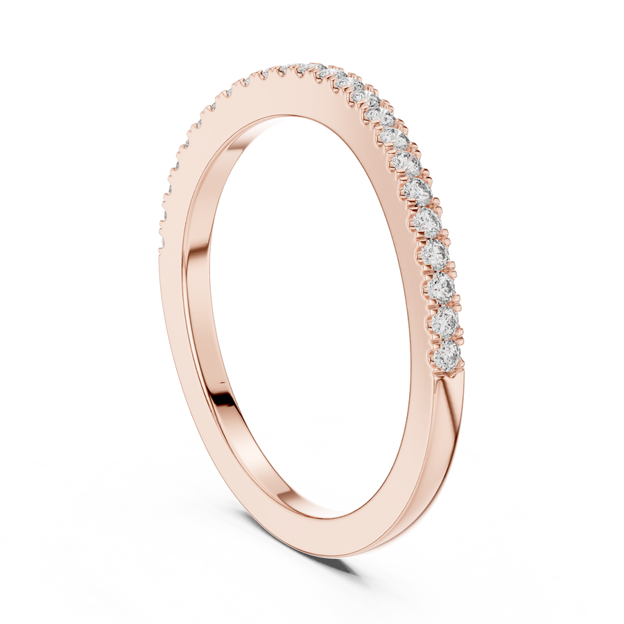 Round Lab Grown Diamond Half Eternity Band in 14K/18K Rose Gold – 0.22 CT Liana Jewels
