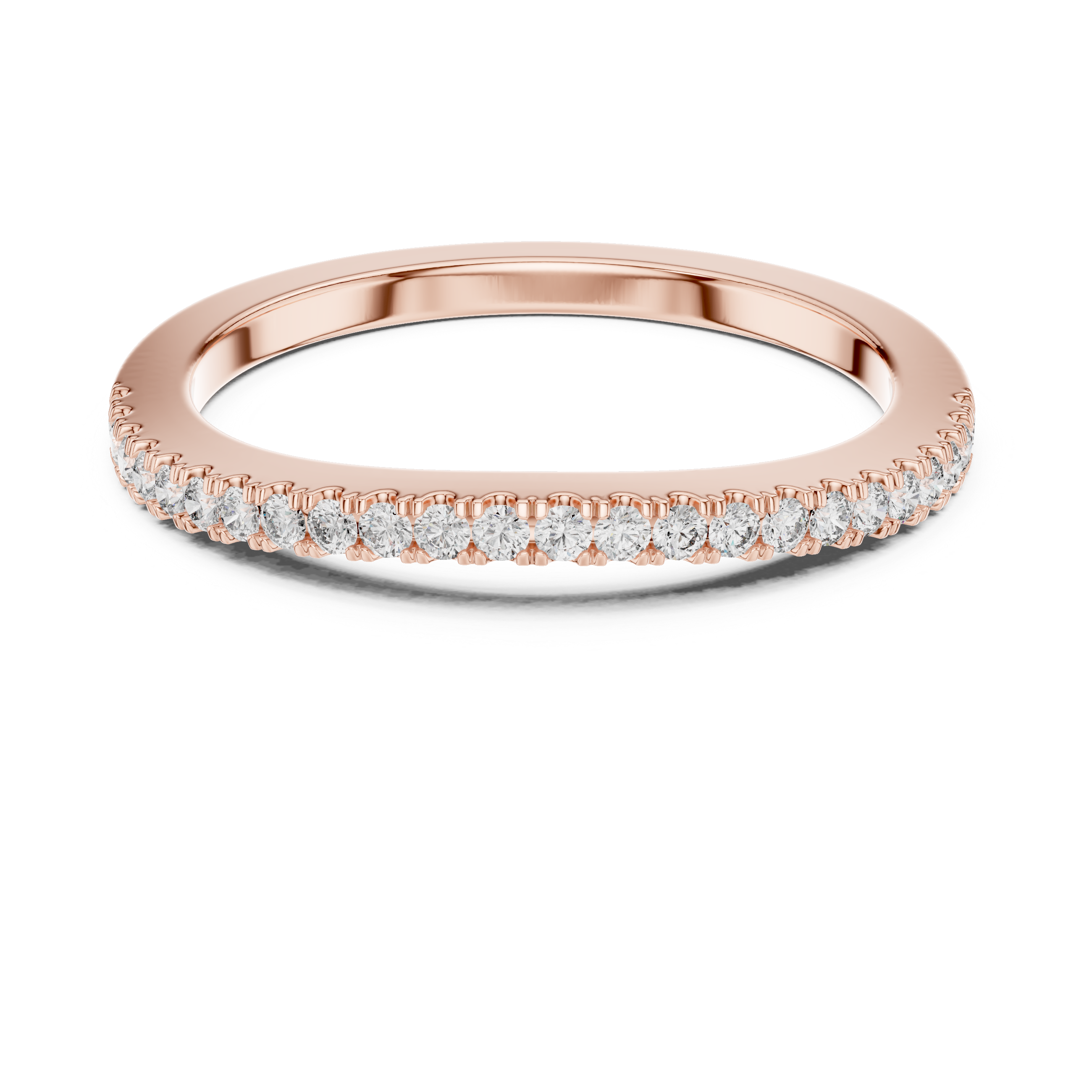 Round Lab Grown Diamond Half Eternity Band in 14K/18K Rose Gold – 0.22 CT Liana Jewels