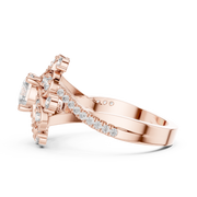 1.51 CT Round Lab Grown Diamond Floral Halo Engagement Ring | Multi-Size Diamond Cluster Design Liana Jewels