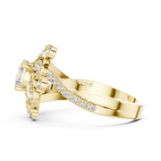 1.51 CT Round Lab Grown Diamond Floral Halo Engagement Ring | Multi-Size Diamond Cluster Design Liana Jewels