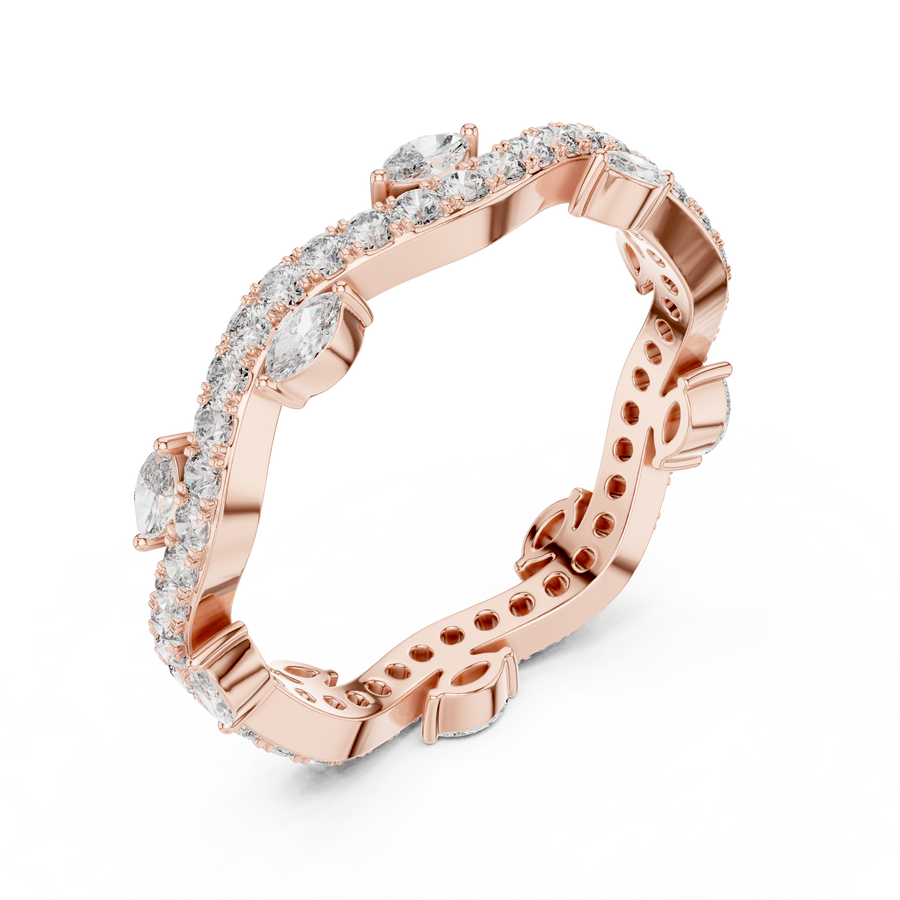 Marquise & Round Lab Grown Diamond Eternity Ring | 0.76 CT | 14K / 18K Solid Gold Liana Jewels