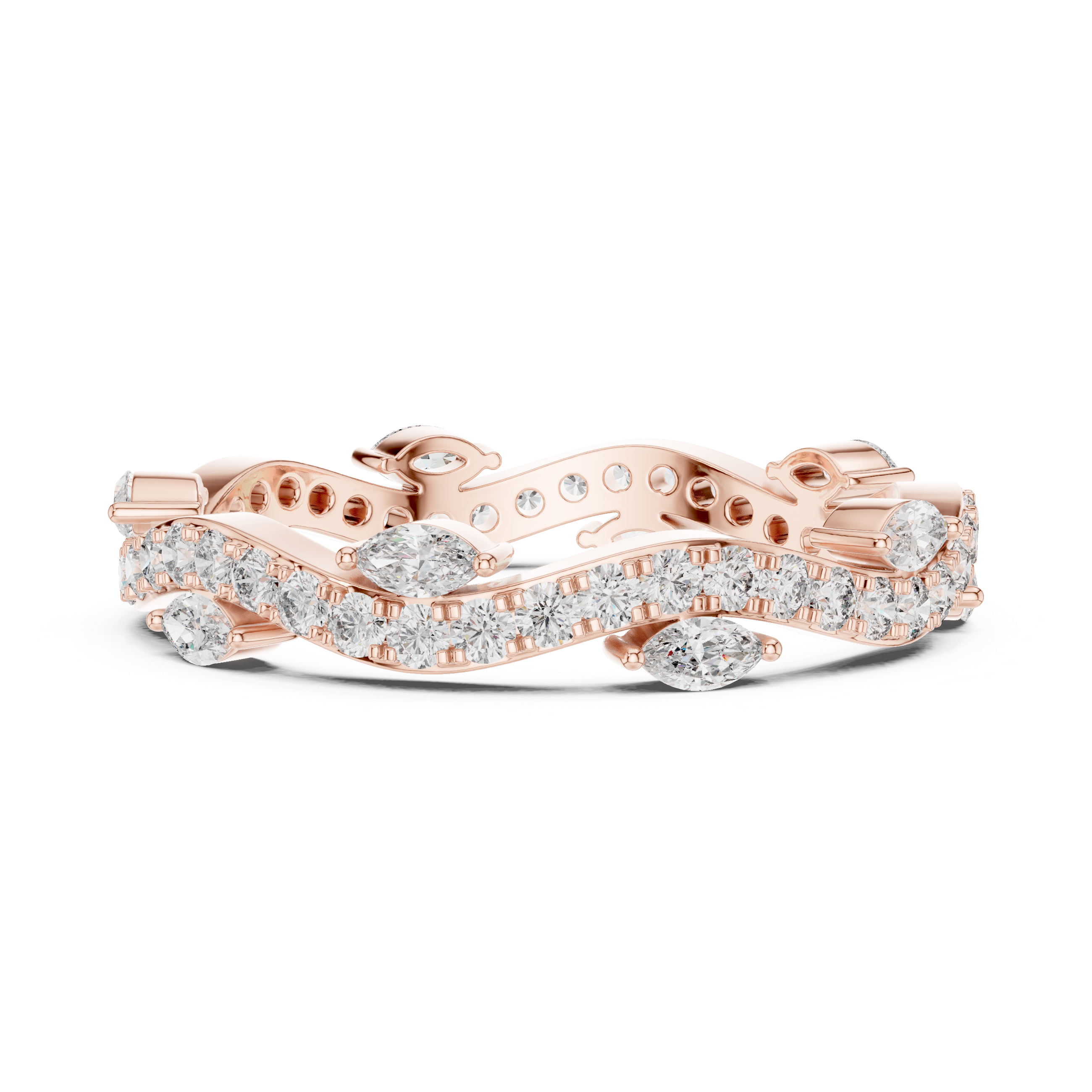 Marquise & Round Lab Grown Diamond Eternity Ring | 0.76 CT | 14K / 18K Solid Gold Liana Jewels
