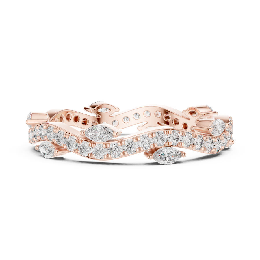 Marquise & Round Lab Grown Diamond Eternity Ring | 0.76 CT | 14K / 18K Solid Gold Liana Jewels