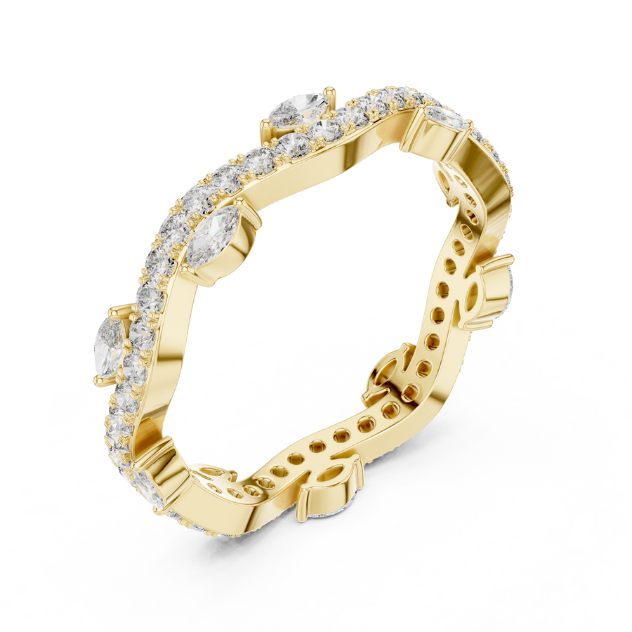 Marquise & Round Lab Grown Diamond Eternity Ring | 0.76 CT | 14K / 18K Solid Gold Liana Jewels