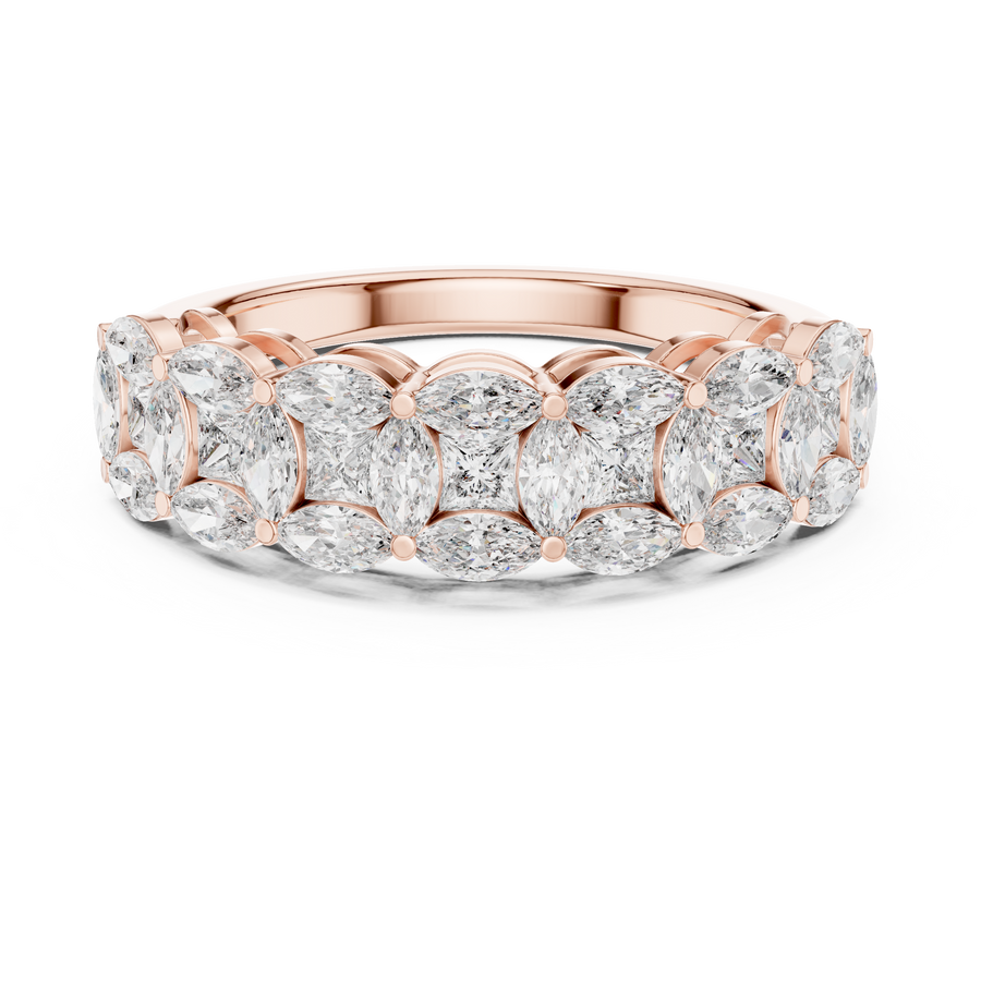 IGI Certified Lab Grown Diamond Engagement Ring with Princess & Marquise Diamonds | 1.40 CT| Solid 14K/18K Gold Liana Jewels