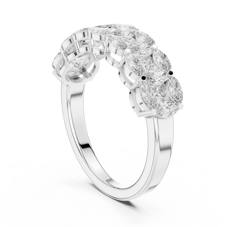 IGI Certified Lab Grown Diamond Engagement Ring with Princess & Marquise Diamonds | 1.40 CT| Solid 14K/18K Gold Liana Jewels