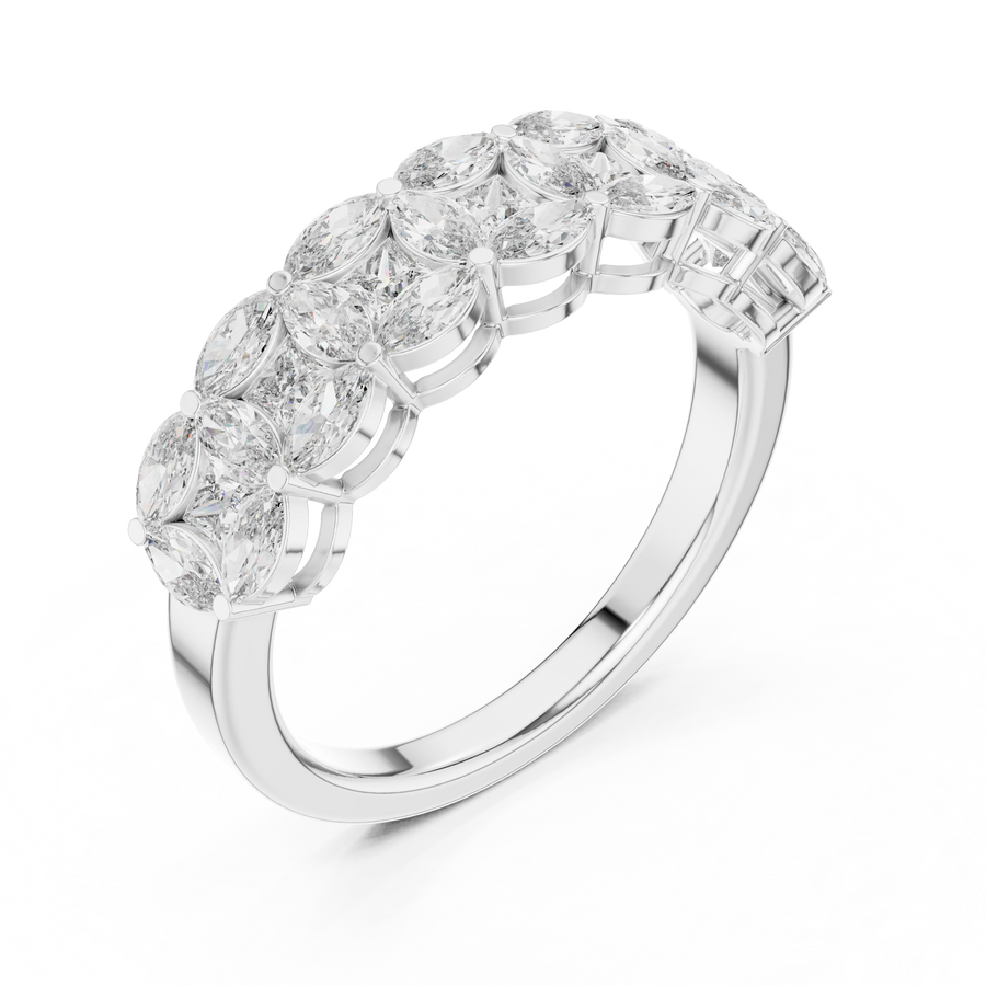 IGI Certified Lab Grown Diamond Engagement Ring with Princess & Marquise Diamonds | 1.40 CT| Solid 14K/18K Gold Liana Jewels