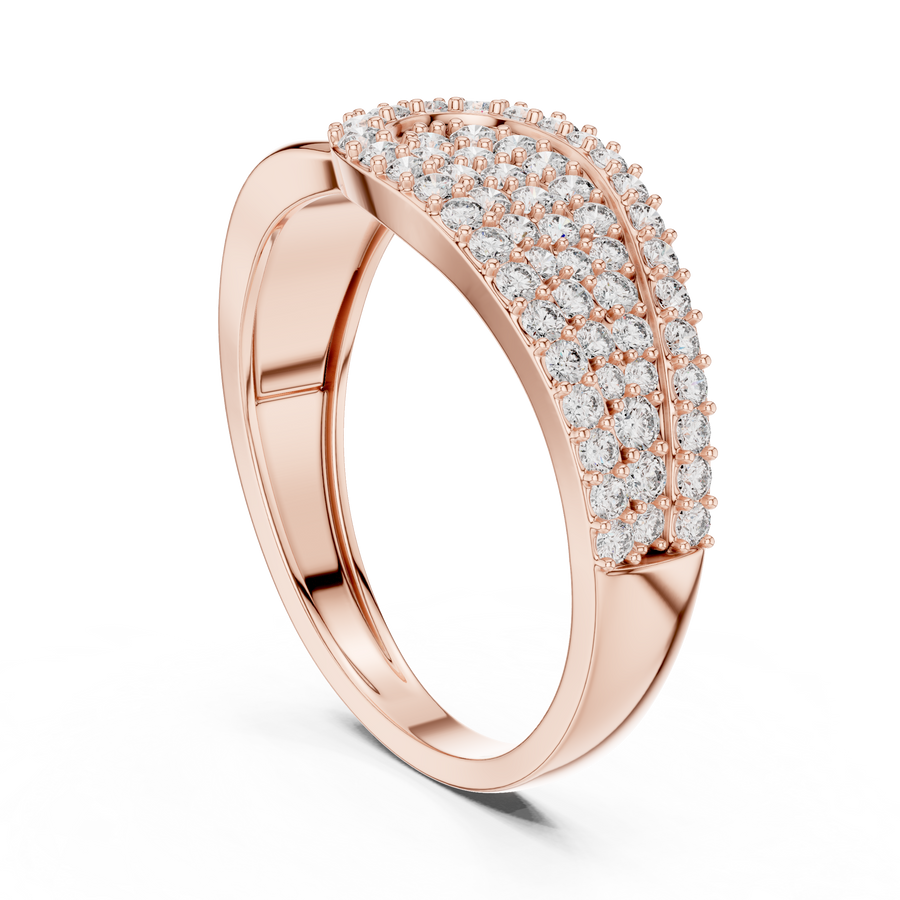 IGI Certified Lab Grown Diamond Pavé Crossover Ring | 0.63 CT | 14K / 18K Gold Liana Jewels