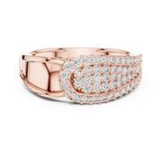 IGI Certified Lab Grown Diamond Pavé Crossover Ring | 0.63 CT | 14K / 18K Gold Liana Jewels