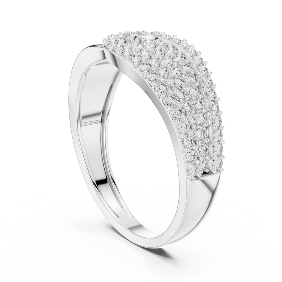 IGI Certified Lab Grown Diamond Pavé Crossover Ring | 0.63 CT | 14K / 18K Gold Liana Jewels