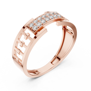 Geometric Pavé Lab Grown Diamond Band Ring | IGI Certified | 14K / 18K Gold Liana Jewels