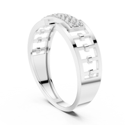 Geometric Pavé Lab Grown Diamond Band Ring | IGI Certified | 14K / 18K Gold Liana Jewels