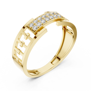 Geometric Pavé Lab Grown Diamond Band Ring | IGI Certified | 14K / 18K Gold Liana Jewels