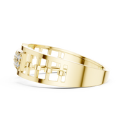 Geometric Pavé Lab Grown Diamond Band Ring | IGI Certified | 14K / 18K Gold Liana Jewels