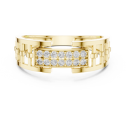 Geometric Pavé Lab Grown Diamond Band Ring | IGI Certified | 14K / 18K Gold Liana Jewels