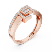 Geometric Pavé Lab Grown Diamond Ring | 0.34 CT | Solid Gold Liana Jewels