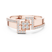 Geometric Pavé Lab Grown Diamond Ring | 0.34 CT | Solid Gold Liana Jewels