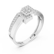 Geometric Pavé Lab Grown Diamond Ring | 0.34 CT | Solid Gold Liana Jewels