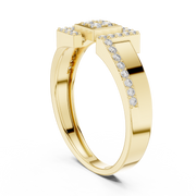 Geometric Pavé Lab Grown Diamond Ring | 0.34 CT | Solid Gold Liana Jewels