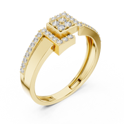 Geometric Pavé Lab Grown Diamond Ring | 0.34 CT | Solid Gold Liana Jewels