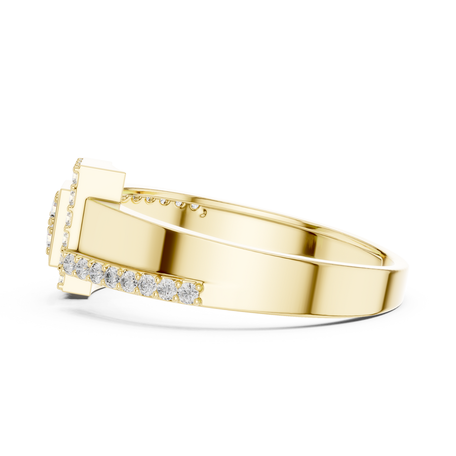 Geometric Pavé Lab Grown Diamond Ring | 0.34 CT | Solid Gold Liana Jewels