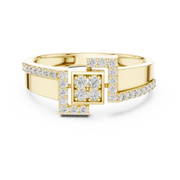 Geometric Pavé Lab Grown Diamond Ring | 0.34 CT | Solid Gold Liana Jewels