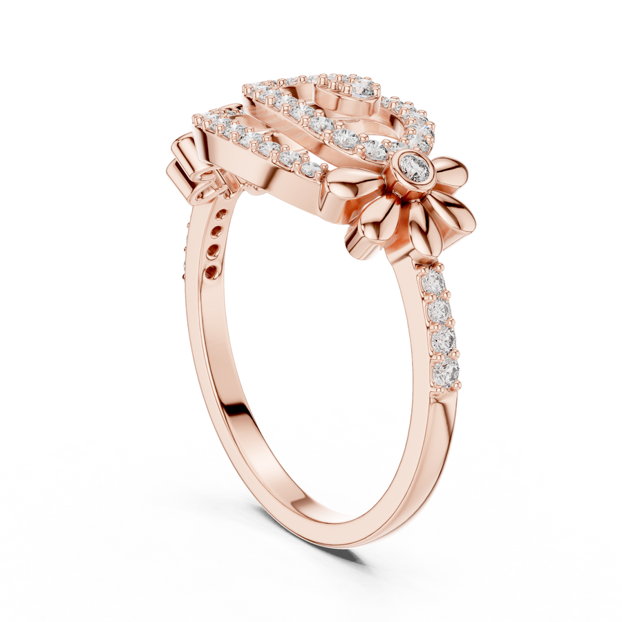 Liana Floral Crossover Lab-Grown Diamond Ring – 0.34CT TW  Solid 14K / 18K Gold Liana Jewels