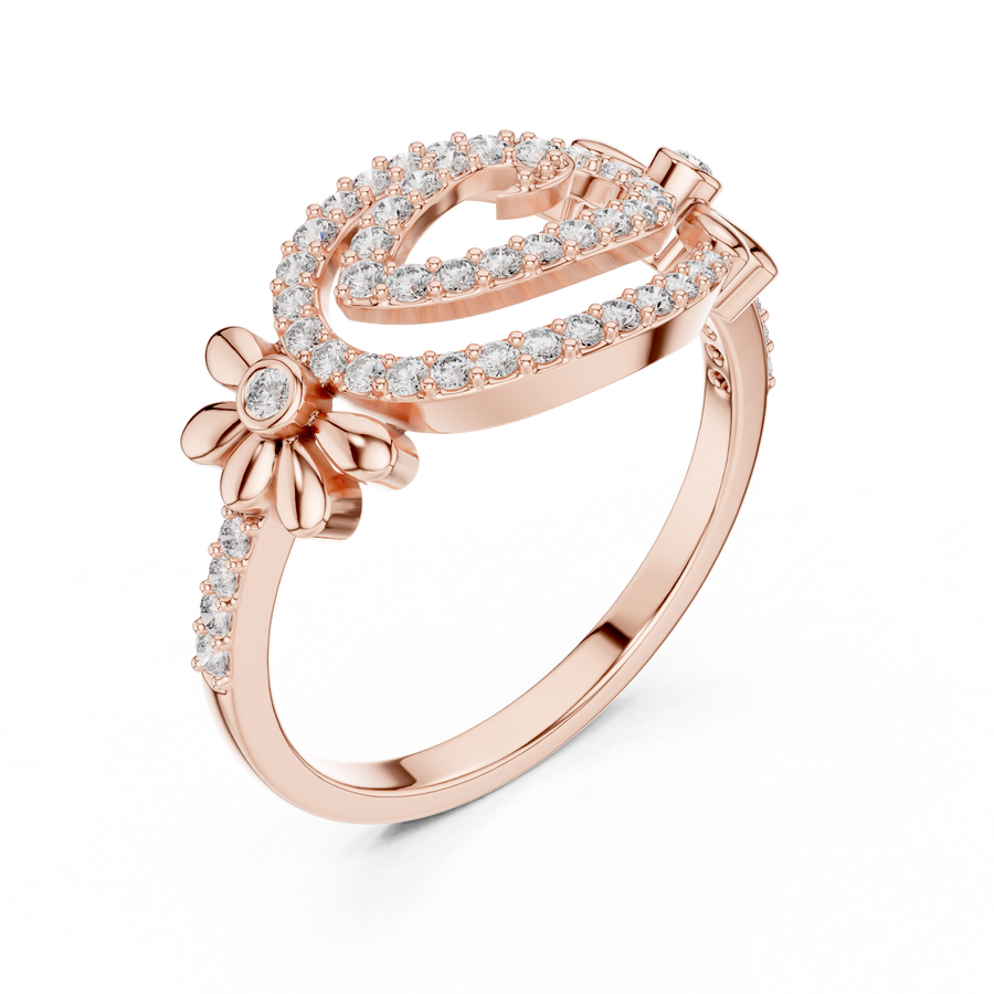 Liana Floral Crossover Lab-Grown Diamond Ring – 0.34CT TW  Solid 14K / 18K Gold Liana Jewels