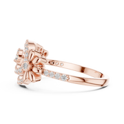 Liana Floral Crossover Lab-Grown Diamond Ring – 0.34CT TW  Solid 14K / 18K Gold Liana Jewels