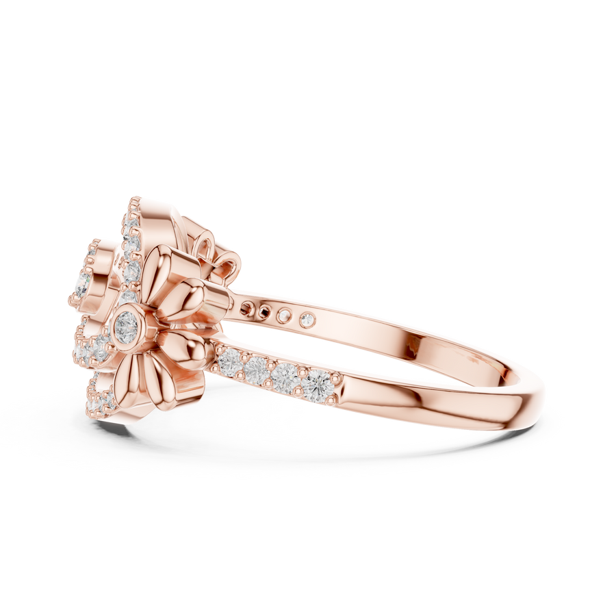 Liana Floral Crossover Lab-Grown Diamond Ring – 0.34CT TW  Solid 14K / 18K Gold Liana Jewels